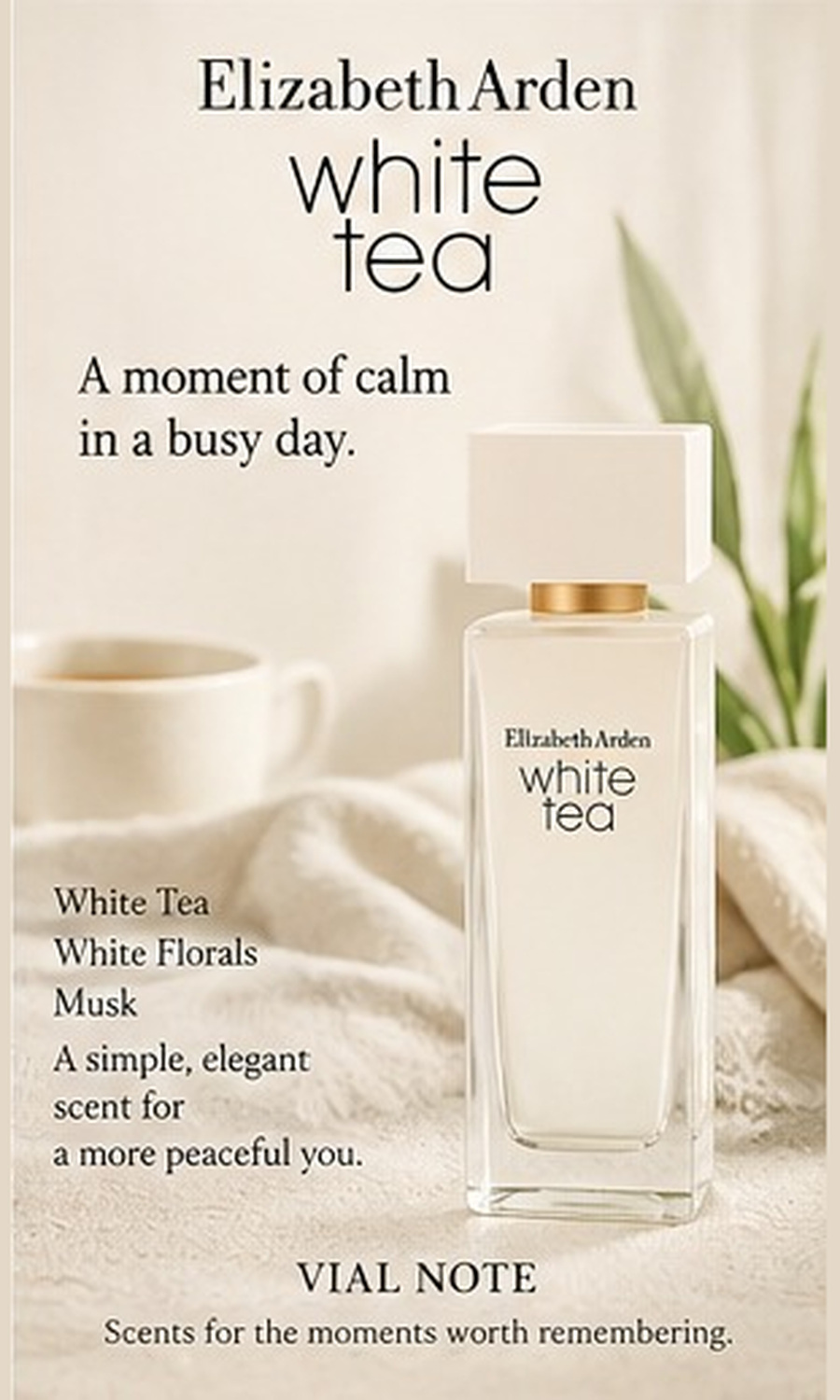 Elizabeth Arden White Tea scent story visual