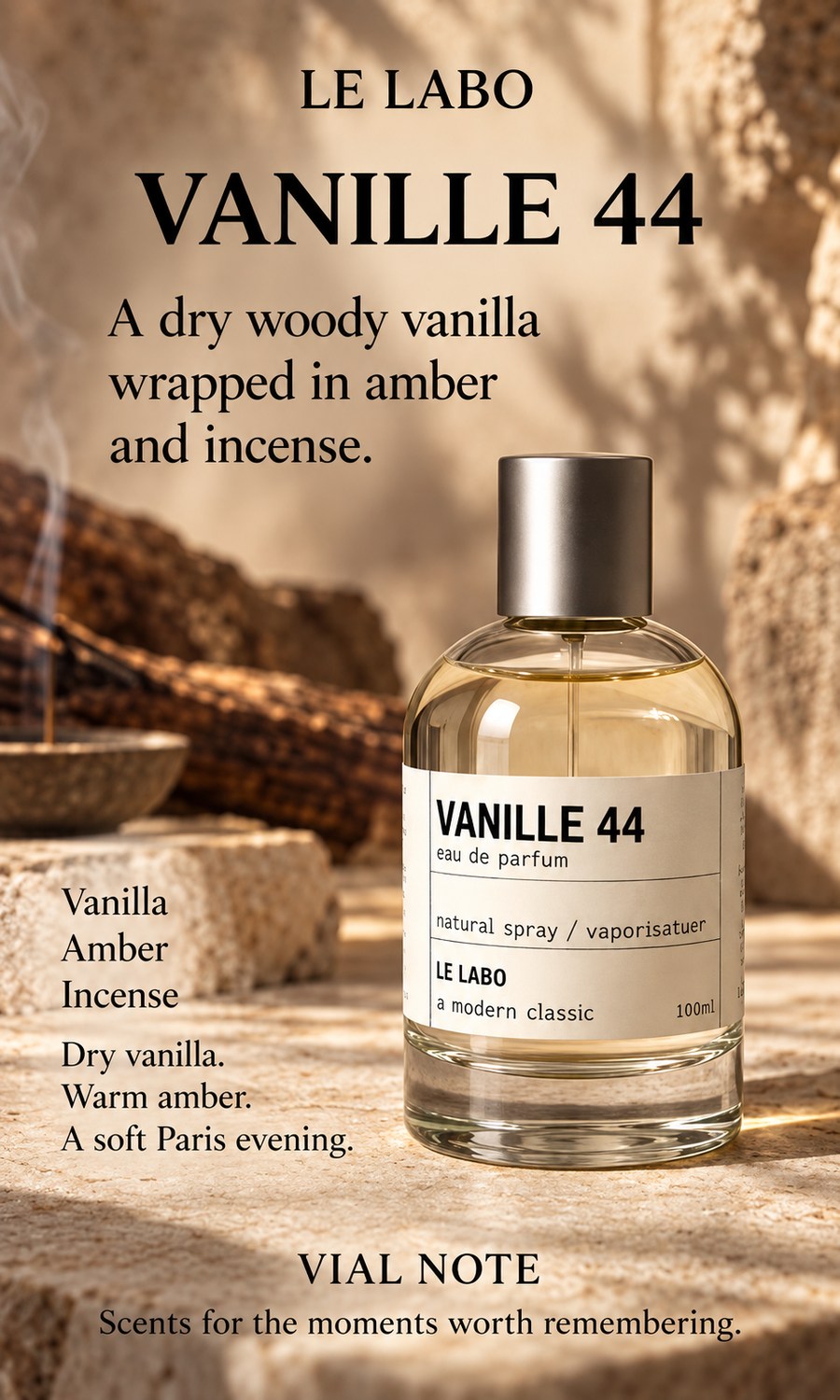 Le Labo Vanille 44 Paris scent story visual